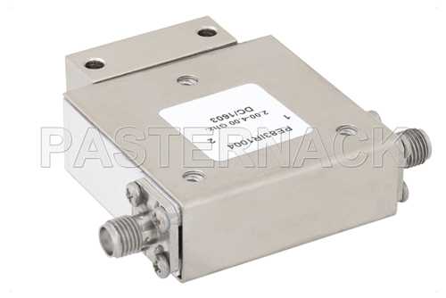 高功率隔离器，隔离度20 dB，2 GHz至4 GHz，50瓦，SMA母头