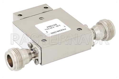 高功率隔离器，隔离度20 dB，2 Ghz至4 GHz，50瓦，N型母头