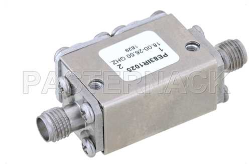 高功率隔离器，隔离度16 dB，8 GHz至18 GHz，50瓦，SMA母头