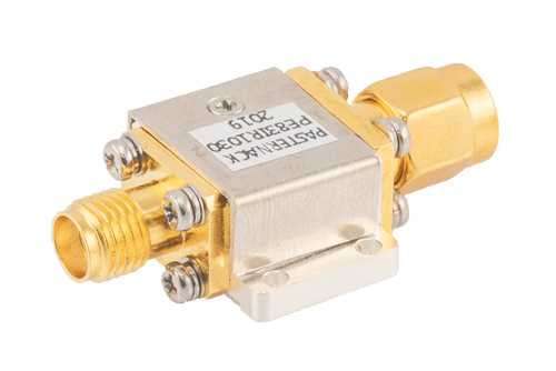 隔离器，隔离度10 dB，6 GHz至18 GHz，10瓦，SMA公头转SMA母头
