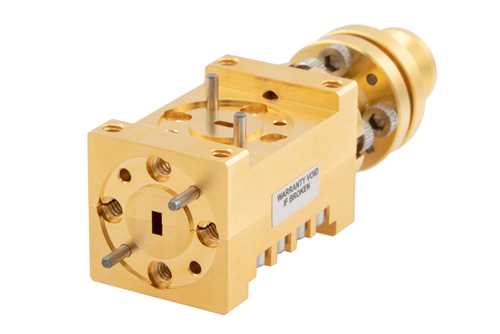 WR-12 波导双极化标量馈电喇叭天线，频率范围60 GHz至90 GHz，增益13 dBi，UG-387/U 法兰