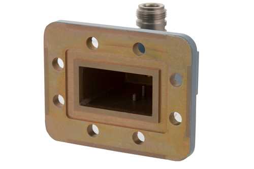 WR-159波导同轴转接头，CPR-159G槽面法兰转N型母头，4.9 GHz~7.05 GHz