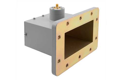 WR-430 波导同轴转接头，UDR22法兰转SMA母头，工作频率为1.72 GHz至2.61 GHz，铝材质