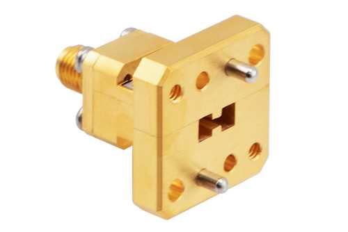 WRD-180 UG方盖法兰转2.92mm母头，波导转同轴转接头，工作频率为18 GHz至40 GHz，采用铜合金材质