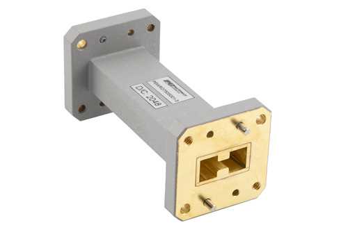 WRD-750直波导，3英寸，UG方盖法兰，7.5 GHz至18 GHz，黄铜