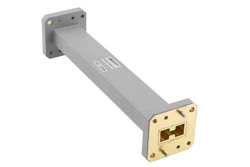 WRD-750直波导，6英寸，UG方盖法兰，7.5 GHz至18 GHz，黄铜