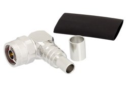 N Male Right Angle Connector Crimp/Non-Solder Contact Attachment for LMR-400, PE-C400, PE-B400, PE-B405