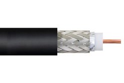 Flexible LMR-240-UF Indoor / Outdoor Rated Coax Cable Double Shielded with Black TPE Jacket