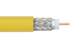 75 Ohm Flexible PE-B159-YW Coax Cable Double Shielded with Yellow PVC Jacket