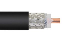 Flexible RG8 Type with Wound Filament Dielectric Coax Cable Double Shielded with Black PVC Jacket