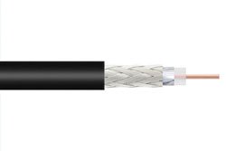 Low Loss Flexible RG174 Type Coax Cable Double Shielded with Black LSZH Jacket