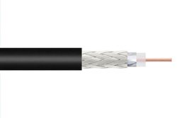 Low Loss Flexible RG174 Type Coax Cable Double Shielded with Black LSZH Jacket