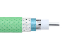 Low Loss Flexible PE-P160LL Coax Cable Triple Shielded with Green FEP Jacket