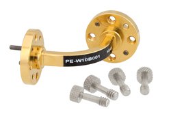 WR-10 Instrumentation Grade Waveguide E-Bend with UG-387/U-Mod Flange Operating from 75 GHz to 110 GHz