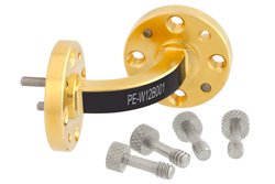 WR-12 Instrumentation Grade Waveguide E-Bend with UG-387/U Flange Operating from 60 GHz to 90 GHz