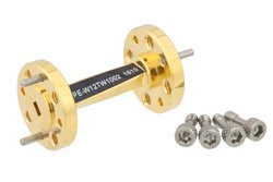 WR-12 45 Degree Left-hand Waveguide Twist With a UG-387/U Flange Operating From 60 GHz to 90 GHz