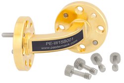 WR-15 Instrumentation Grade Waveguide E-Bend with UG-385/U Flange Operating from 50 GHz to 75 GHz