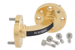 WR-15 Instrumentation Grade Waveguide H-Bend with UG-385/U Flange Operating from 50 GHz to 75 GHz