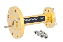 WR-15到WR-19波导转换器，UG-385/U圆盖法兰 转UG-383/U-Mod圆盖法兰，1.5英寸