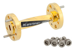 WR-15 90 Degree Waveguide Twist With a UG-385/U Flange Operating From 50 GHz to 75 GHz