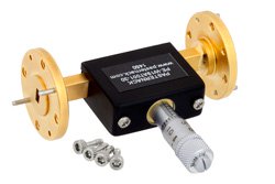 WR-19 Waveguide Continuously Variable Attenuator, 0 to 30 dB, From 40 GHz to 60 GHz, UG-383/U-Mod Round Cover Flange, Dial