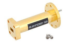 WR-19到WR-28波导转换器，UG-383/U-Mod圆盖法兰 转UG-599/U方盖法兰，2英寸