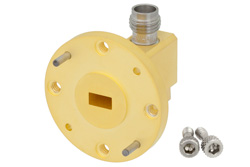 WR-22 UG-383/U Round Cover Flange to 2.4mm Female Waveguide to Coax Adapter Operating from 33 GHz to 50 GHz