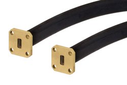 WR-28 Seamless Flexible Waveguide 12 Inch, UG-599/U Square Cover Flange Operating From 26.5 GHz to 40 GHz