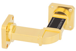 WR-42 Instrumentation Grade Waveguide H-Bend with UG-595/U Flange Operating from 18 GHz to 26.5 GHz