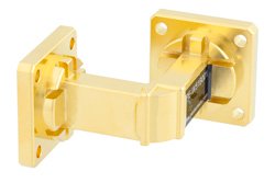 WR-51 Instrumentation Grade Waveguide E-Bend with UBR180 Flange Operating from 15 GHz to 22 GHz