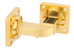 WR-51 Instrumentation Grade Waveguide H-Bend with UBR180 Flange Operating from 15 GHz to 22 GHz