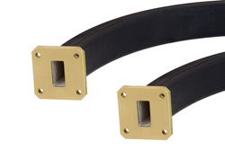 WR-75 Seamless Flexible Waveguide 36 Inch, Square Cover Flange Operating From 10 GHz to 15 GHz