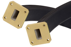 WR-75 Twistable Flexible Waveguide 12 Inch, Square Cover Flange Operating From 10 GHz to 15 GHz