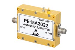 1 Watt P1dB, 2 GHz to 18 GHz, Medium Power Broadband Amplifier, 37 dB Gain, 42 dBm IP3, SMA