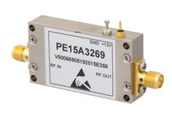 3 dB NF, 14.5 dBm P1dB, 10 MHz to 6 GHz, Low Noise Broadband Amplifier, 34 dB Gain, 25.5 dBm IP3, SMA