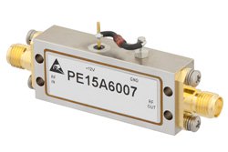 80 dB Gain, 15 dBm Psat, 2 GHz to 6 GHz, Limiting Amplifier, -61 to 10 dBm Pin, SMA