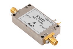 输入保护低噪声放大器，10 MHz~6000 MHz，射频输入功率 1 瓦，增益 30 dB，噪声系数 3.5 dB，12V，SMA