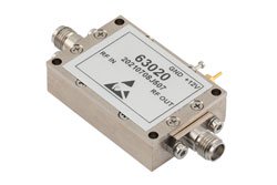 输入保护低噪声放大器，100 MHz~18 GHz，射频输入功率 1 瓦，增益 33 dB，噪声系数 3.5 dB，12V，SMA