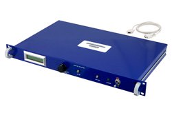 50 dB Gain, 14 dBm P1dB, 100 MHz to 18 GHz, Rack Mount, Variable Gain Amplifier, 6.5 dB NF, SMA