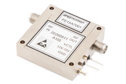 40 dB可变增益放大器，P1dB 15 dBm，500 MHz~2 GHz，增益控制 20 dB，噪声系数4.5 dB，SMA