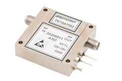 40 dB可变增益放大器，P1dB 15 dBm，500 MHz~4 GHz，增益控制 20 dB，噪声系数4.75 dB，SMA