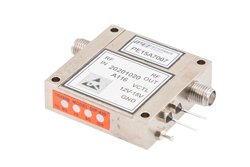 40 dB可变增益放大器，P1dB 13 dBm，18 GHz~26.5 GHz，增益控制 20 dB，噪声系数6.5 dB，SMA
