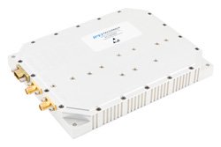 氮化镓（GaN）高功率双向放大器，C频段，4.4 GHz~4.9 GHz，饱和功率 15W，效率35%，切换时间2 µsec，发射增益45 dB，手动发射/接收控制，SMA