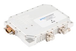 氮化镓（GaN）高功率双向放大器，C频段，4.4 GHz~5.1 GHz，饱和功率 10W，效率20%，切换时间2 µs，发射增益10 dB，手动发射/接收控制，SMA