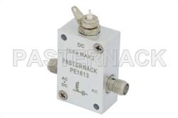 10 MHz to 4 GHz SMA Bias Tee Rated to 2500 mA And 100 Volts DC