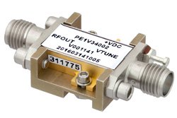 Voltage Controlled Oscillator (VCO) 8 GHz to 12.5 GHz, Phase Noise of -83 dBc/Hz, Hi-REL Hermetic and SMA