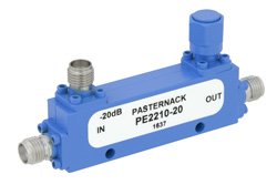Directional 20 dB SMA Coupler From 2 GHz to 8 GHz Rated to 50 Watts