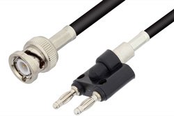BNC Male to Banana Plugs Cable 12 Inch Length Using RG58 Coax