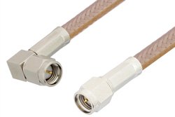 SMA Male to SMA Male Right Angle Cable 24 Inch Length Using RG400 Coax