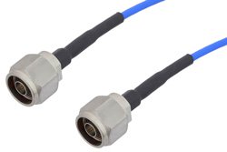 N Male to N Male Cable 12 Inch Length Using PE-P141 Coax with HeatShrink, LF Solder